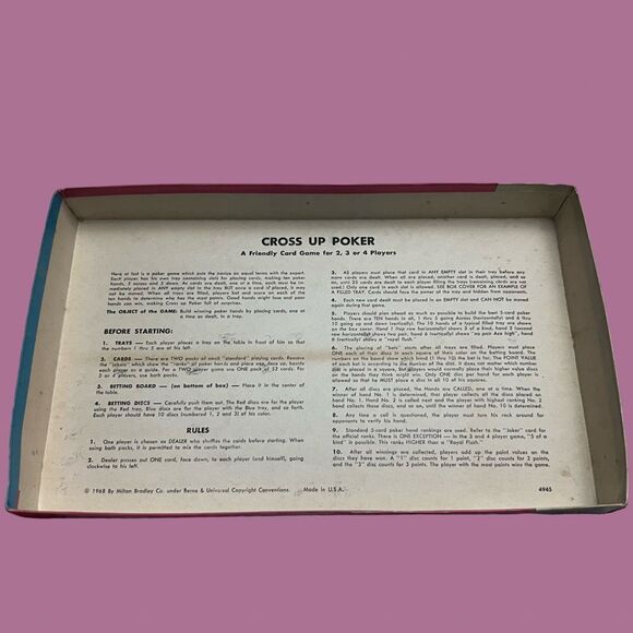 Vintage Milton Bradley 1968 Cross Up Poker Game COMPLETE - Picture 2 of 6